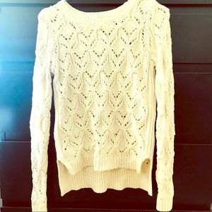 Cream Colored & Cozy, XS - LOFT Quilted Sweater
